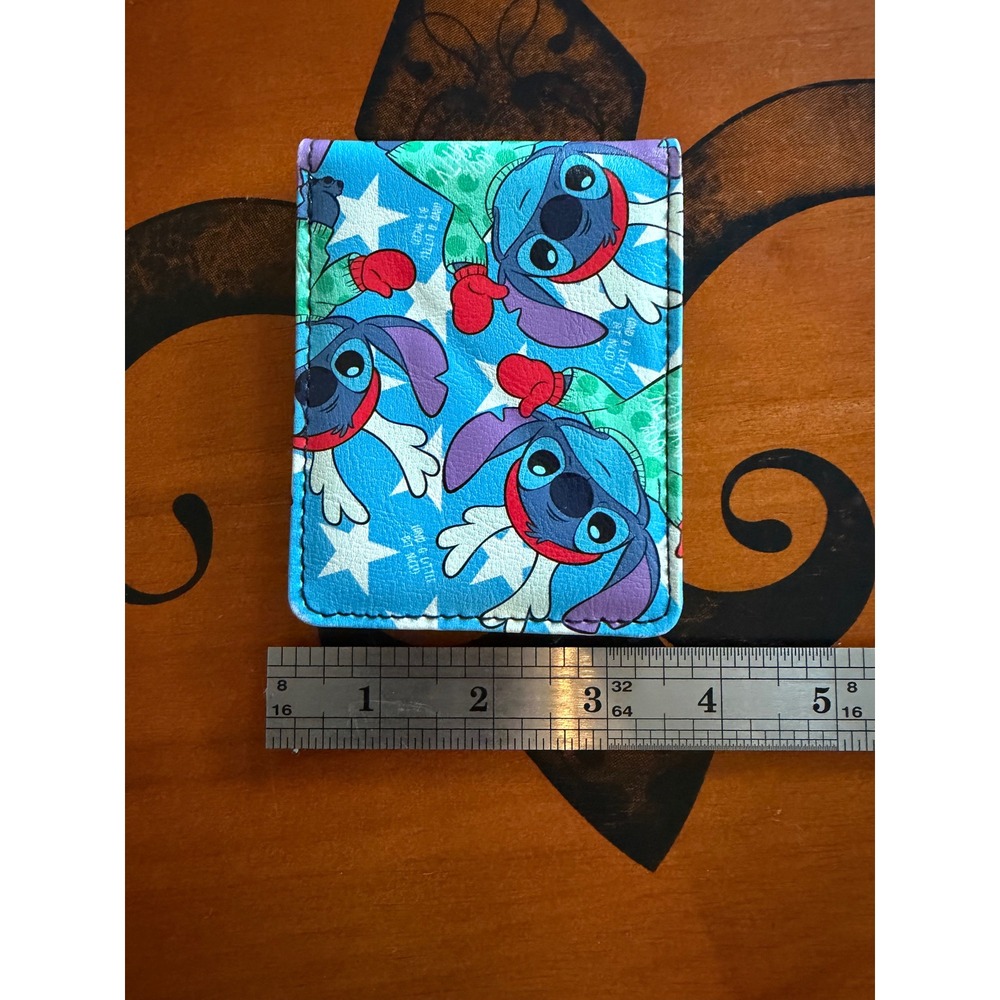 Buckle-Down Disney Stitch Holiday Bifold Wallet Blue Naughty Star Print Lilo - Picture 3 of 7